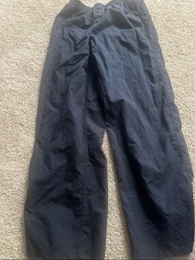 Aritzia Wide-Leg navy blue Cotton Trousers